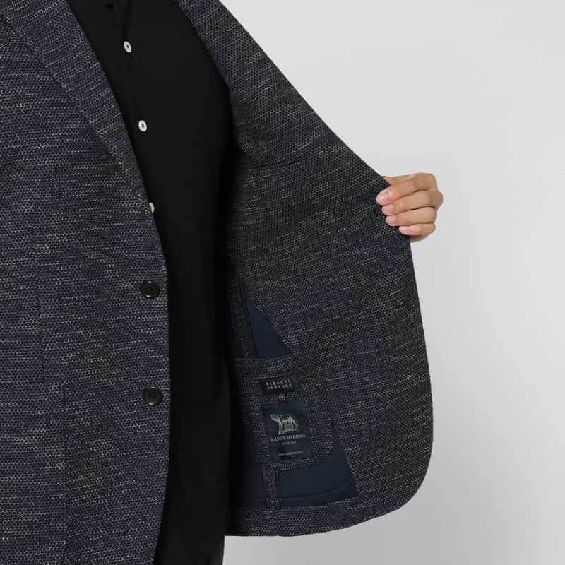 BARNEYS NEW YORK ジャージー素材カジュアルシングルジャケット NAVY