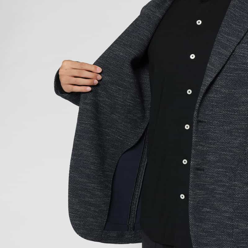 BARNEYS NEW YORK ジャージー素材カジュアルシングルジャケット NAVY