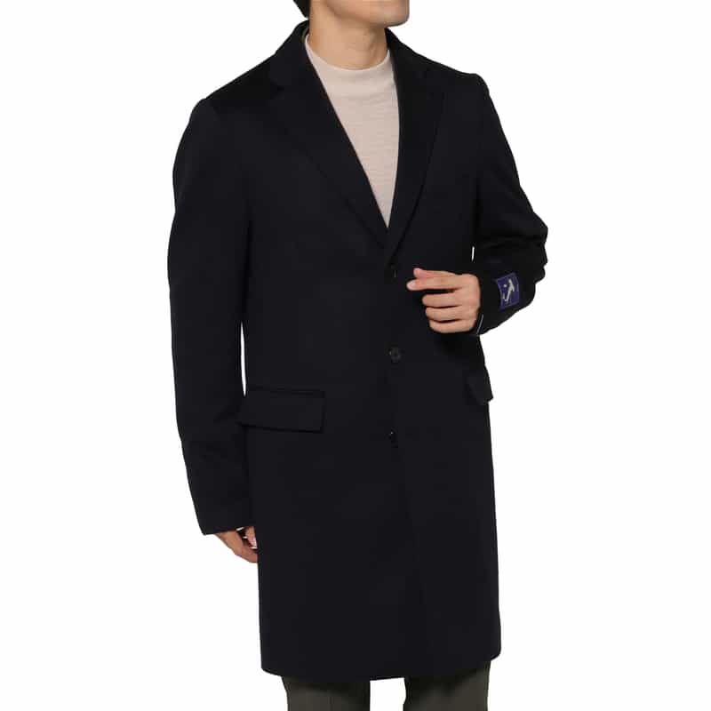 BARNEYS NEW YORK カシミヤ100％チェスターコート NAVY