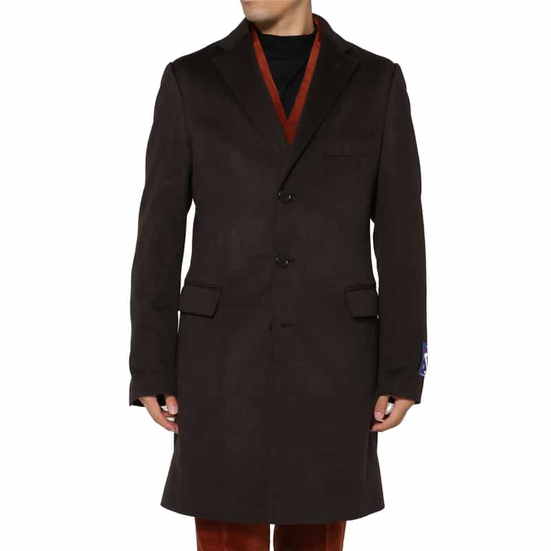 BARNEYS NEW YORK カシミヤ100％チェスターコート BROWN