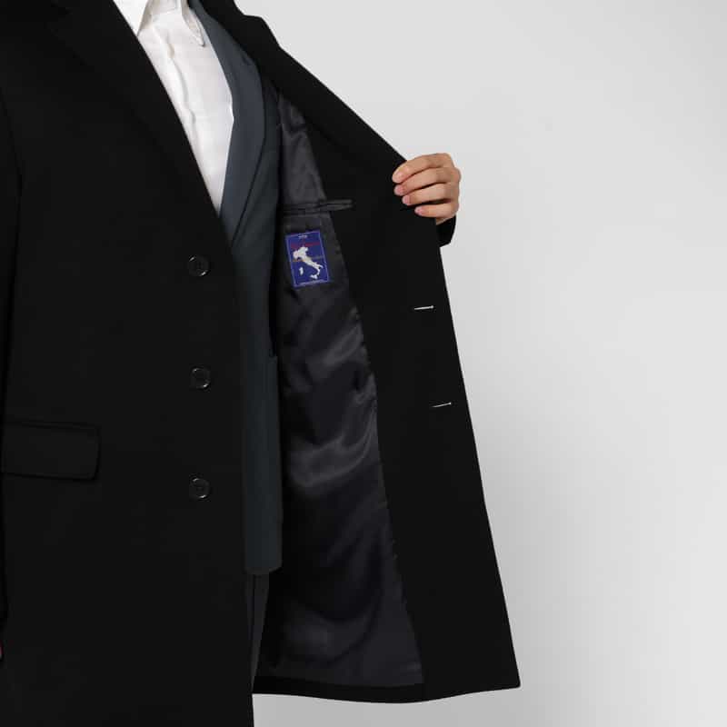 BARNEYS NEW YORK カシミヤ100％チェスターコート BLACK