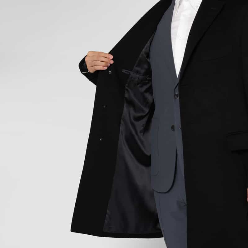 BARNEYS NEW YORK カシミヤ100％チェスターコート BLACK