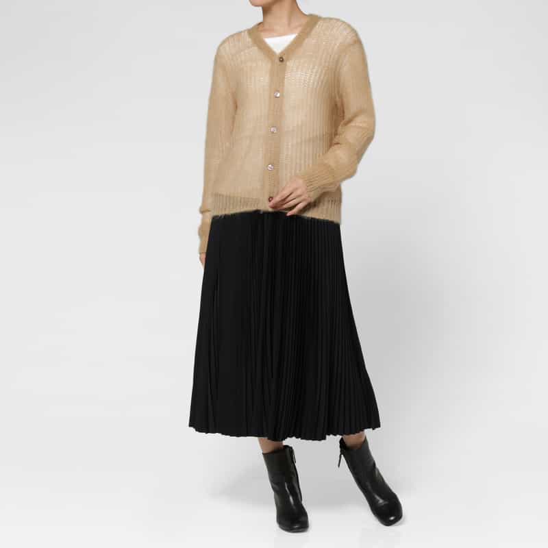 HYKE HYKE ＜ハイク＞ シアー ニットカーディガン BEIGE