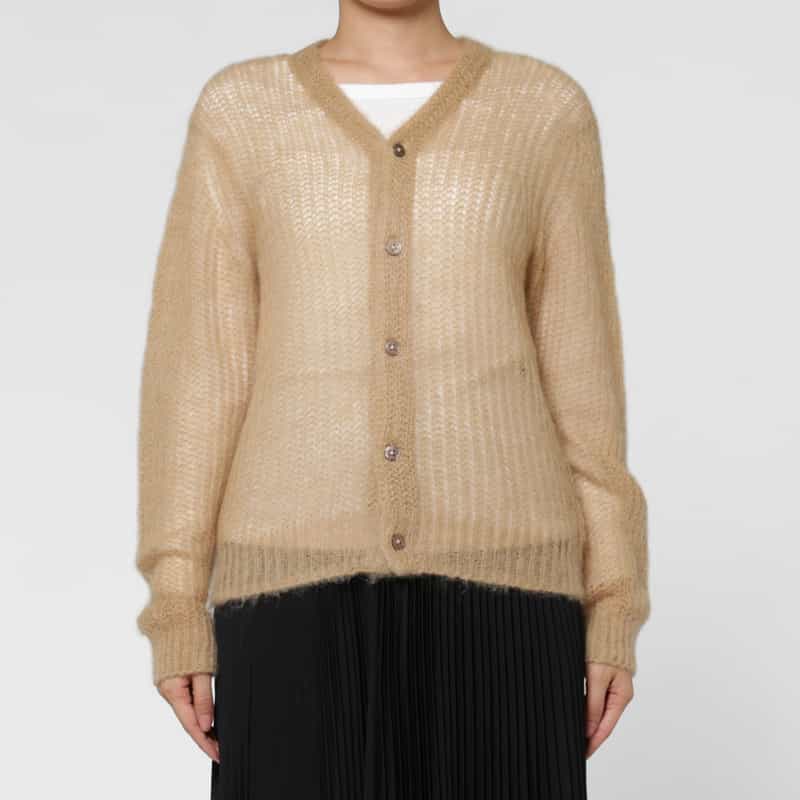 HYKE HYKE ＜ハイク＞ シアー ニットカーディガン BEIGE