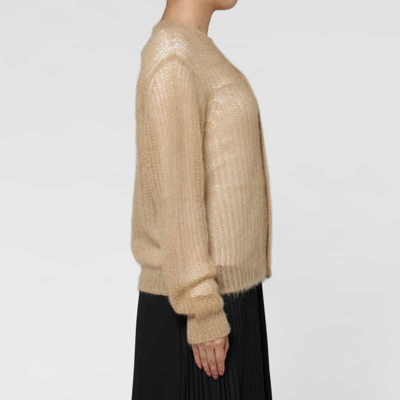HYKE HYKE ＜ハイク＞ シアー ニットカーディガン BEIGE