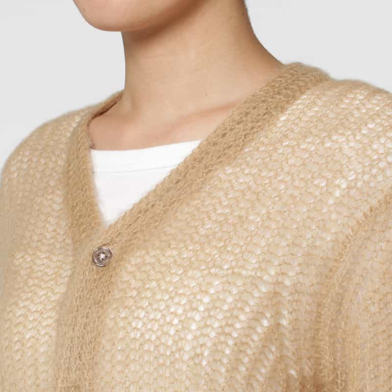 HYKE HYKE ＜ハイク＞ シアー ニットカーディガン BEIGE