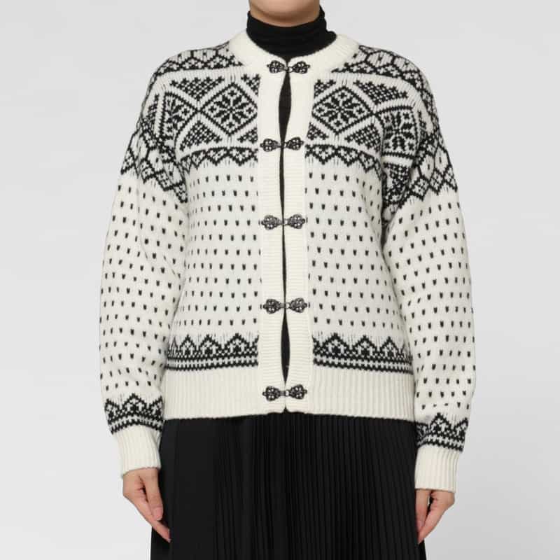 HYKE HYKE ＜ハイク＞ ノルディック柄ニットカーディガン IVORY