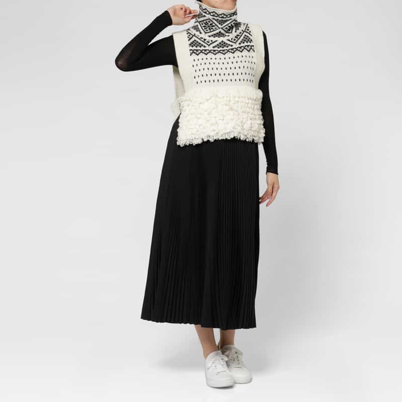 HYKE HYKE ＜ハイク＞ ノルディック柄ニットベスト IVORY