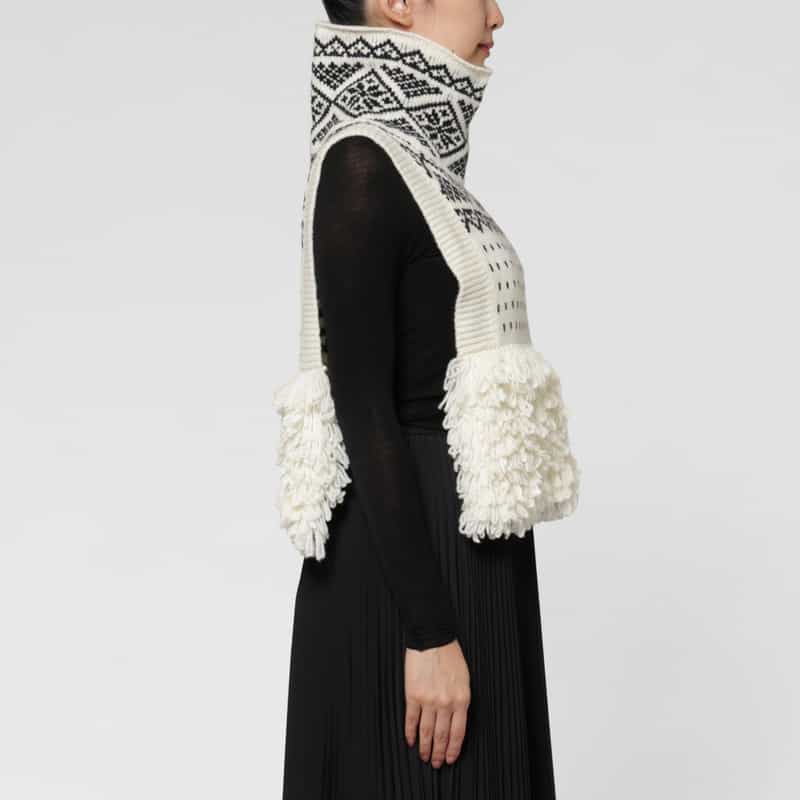 HYKE HYKE ＜ハイク＞ ノルディック柄ニットベスト IVORY