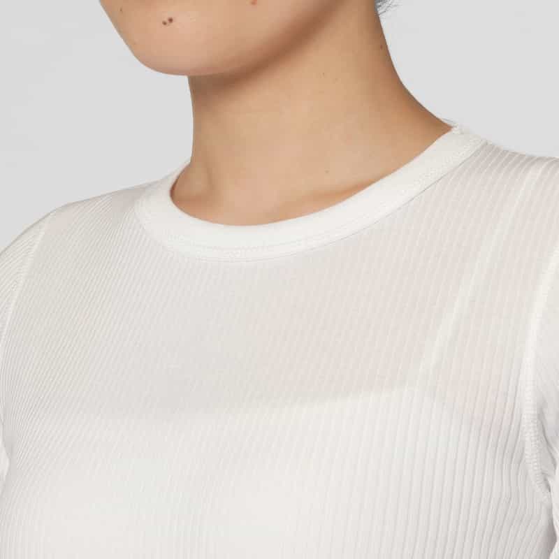 HYKE HYKE ＜ハイク＞ ロングスリーブ リブカットソー WHITE