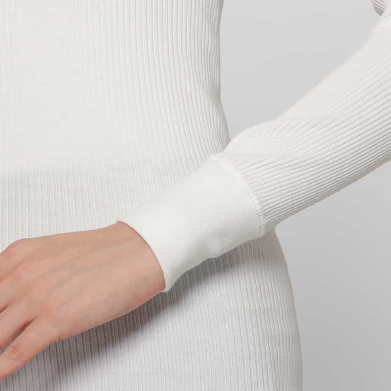 HYKE HYKE ＜ハイク＞ ロングスリーブ リブカットソー WHITE