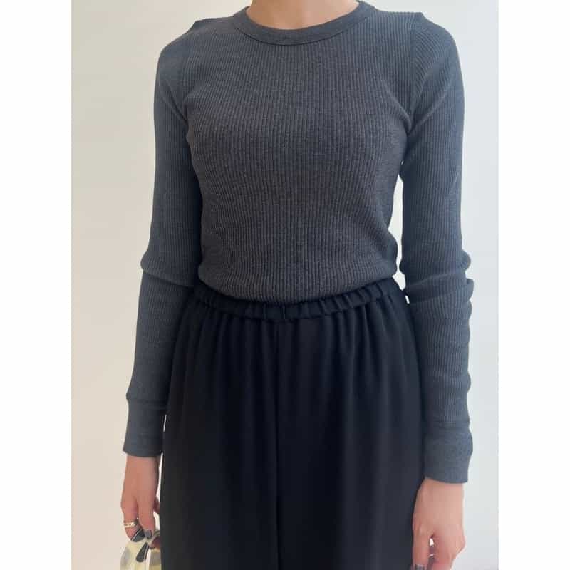 HYKE HYKE ＜ハイク＞ ロングスリーブ リブカットソー GRAY