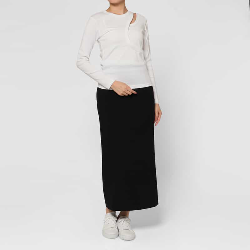 HYKE HYKE ＜ハイク＞ レイヤードデザイン ロングスリーブカットソー WHITE
