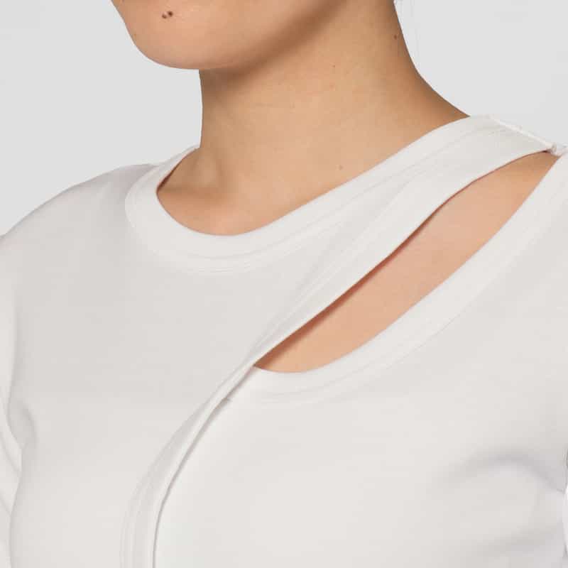 HYKE HYKE ＜ハイク＞ レイヤードデザイン ロングスリーブカットソー WHITE