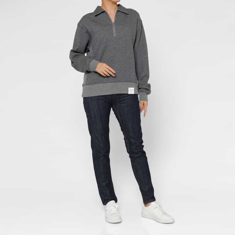 HYKE HYKE ＜ハイク＞ ハーフジップアップ スウェットプルオーバー GRAY