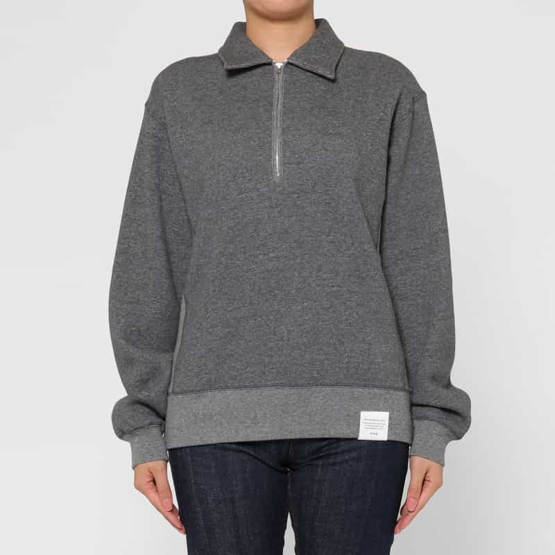 HYKE HYKE ＜ハイク＞ ハーフジップアップ スウェットプルオーバー GRAY