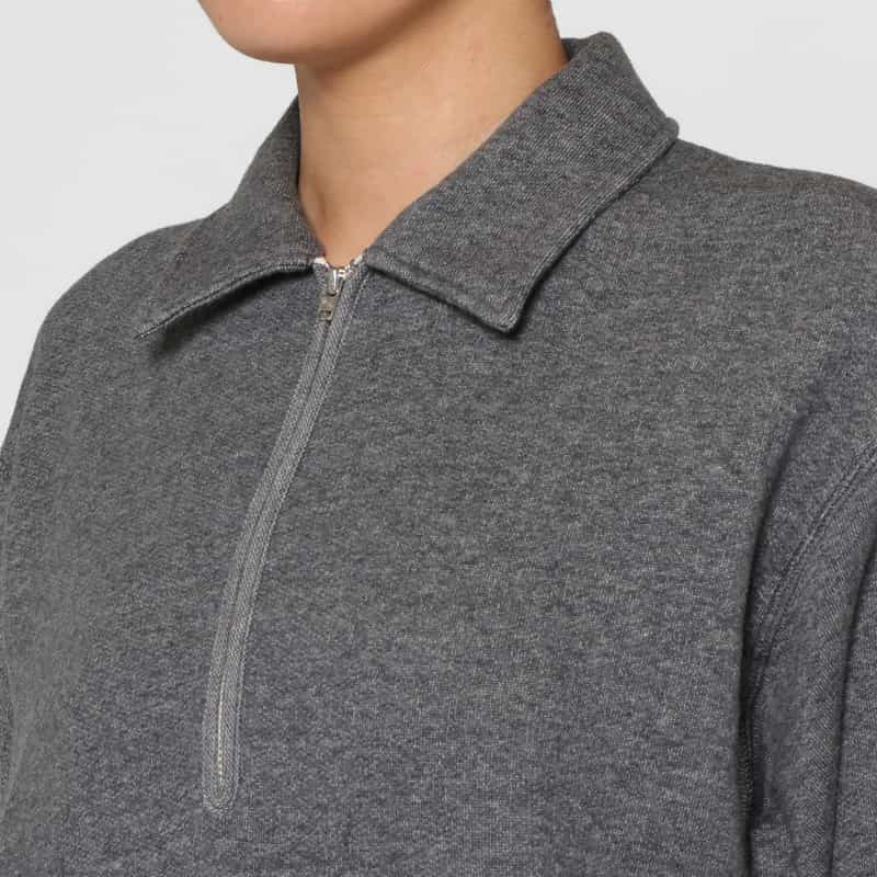 HYKE HYKE ＜ハイク＞ ハーフジップアップ スウェットプルオーバー GRAY