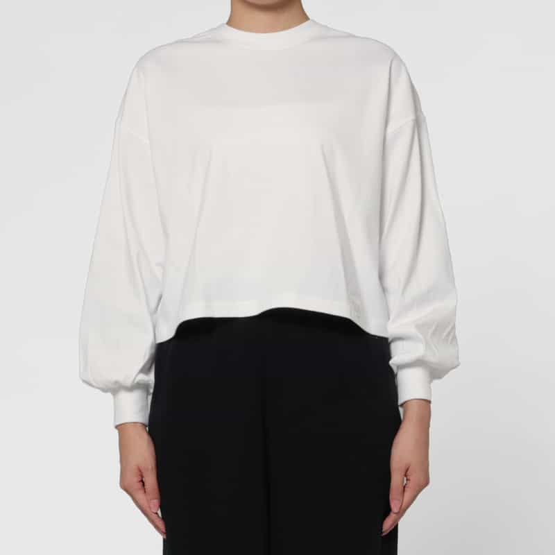 HYKE HYKE＜ハイク＞ コットン素材ロングスリーブカットソー WHITE