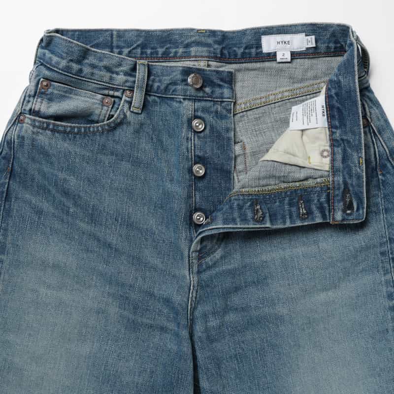 HYKE HYKE ＜ハイク＞ バレルレッグデニムパンツ BLUE