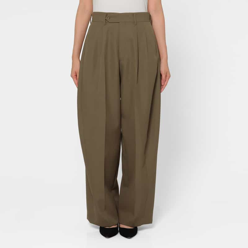 HYKE HYKE ＜ハイク＞ バレルレッグパンツ BEIGE