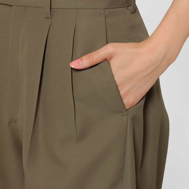 HYKE HYKE ＜ハイク＞ バレルレッグパンツ BEIGE