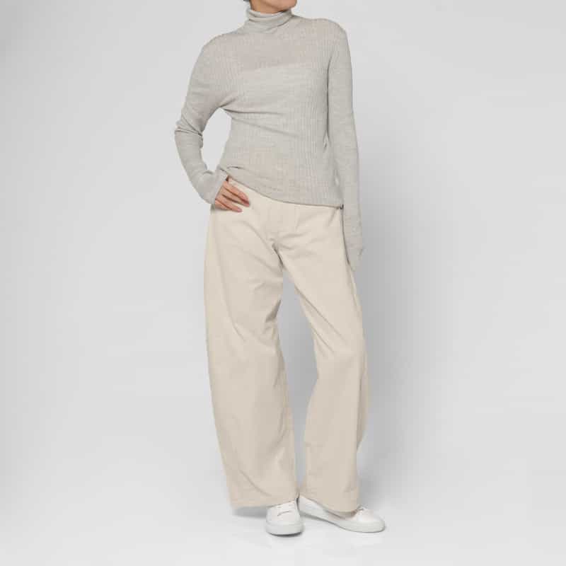 HYKE HYKE ＜ハイク＞ コーデュロイ バレルレッグパンツ IVORY