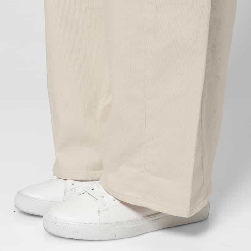 HYKE HYKE ＜ハイク＞ コーデュロイ バレルレッグパンツ IVORY