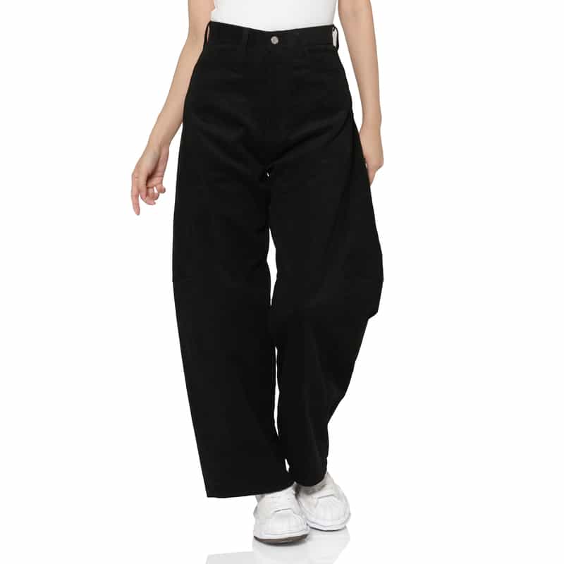 HYKE HYKE ＜ハイク＞ コーデュロイ バレルレッグパンツ BLACK