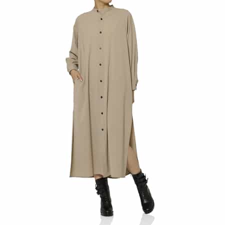 HYKE＜ハイク＞ スリット入りロングスリーブシャツドレス