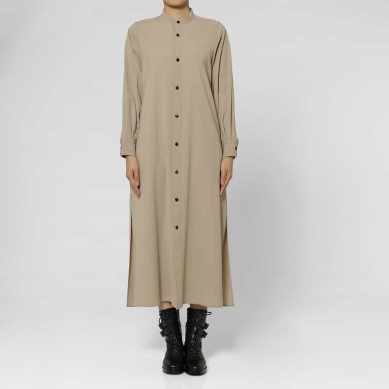HYKE HYKE＜ハイク＞ スリット入りロングスリーブシャツドレス BEIGE