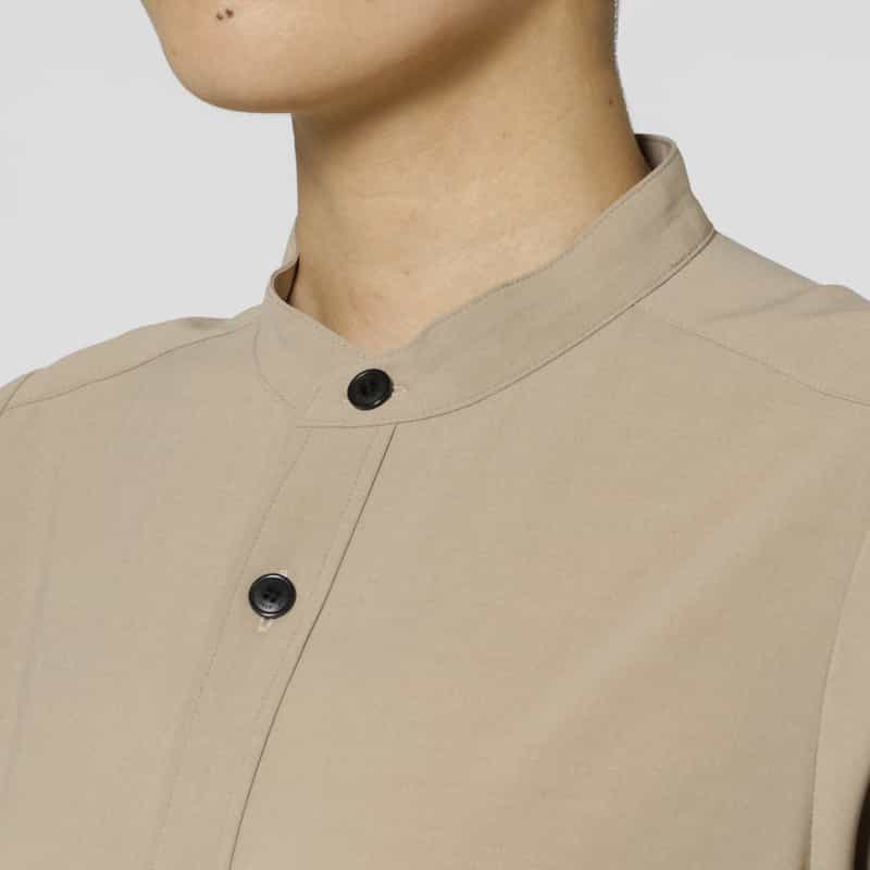 HYKE HYKE＜ハイク＞ スリット入りロングスリーブシャツドレス BEIGE