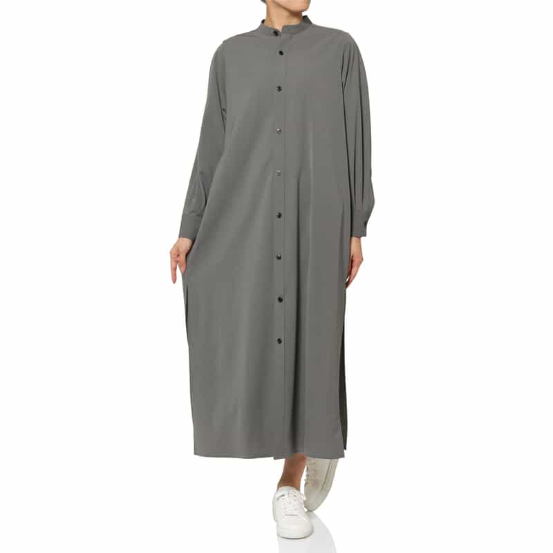 HYKE＜ハイク＞ スリット入りロングスリーブシャツドレス