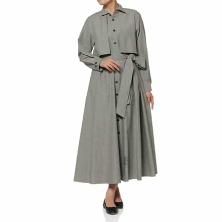 HYKE＜ハイク＞ シャンブレー ベルテッドシャツドレス