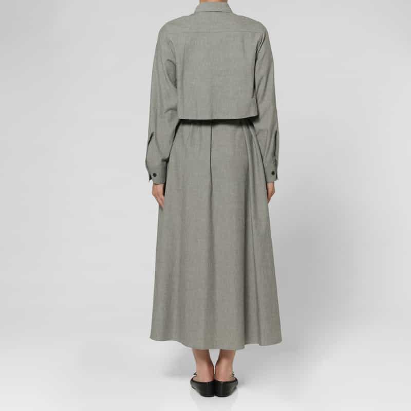 HYKE HYKE＜ハイク＞ シャンブレー ベルテッドシャツドレス GRAY