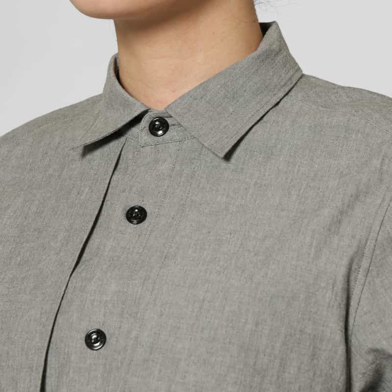 HYKE HYKE＜ハイク＞ シャンブレー ベルテッドシャツドレス GRAY
