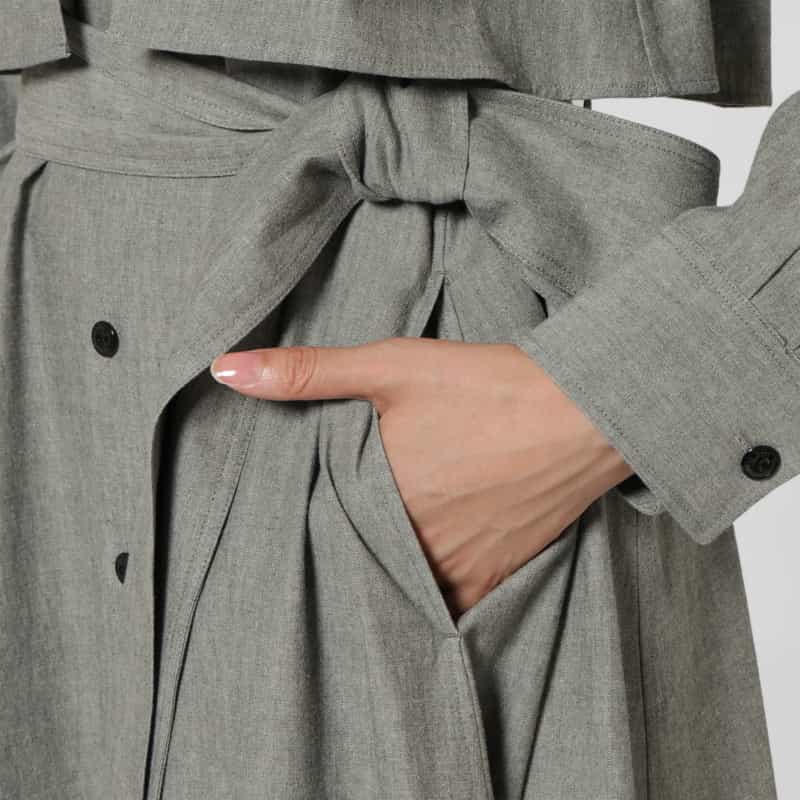 HYKE HYKE＜ハイク＞ シャンブレー ベルテッドシャツドレス GRAY
