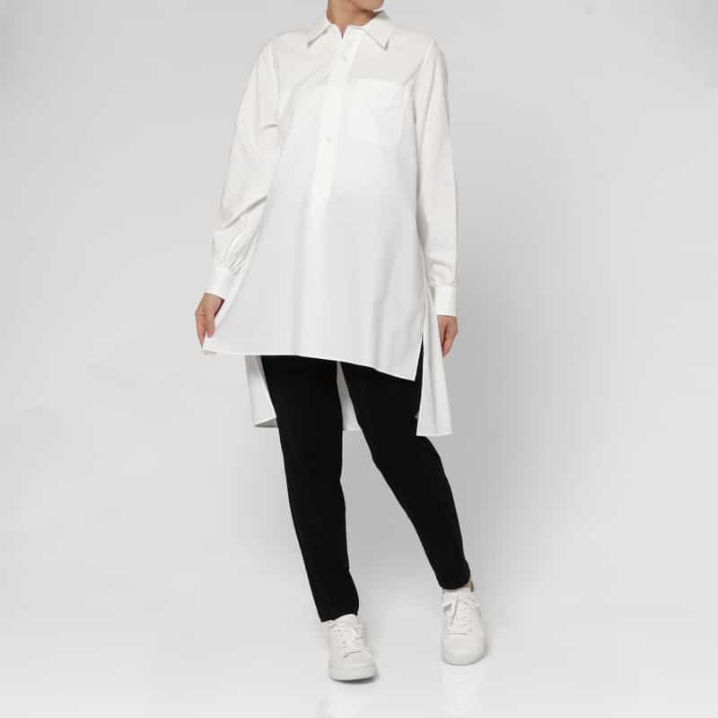 HYKE HYKE＜ハイク＞ コットン ロングシャツ WHITE