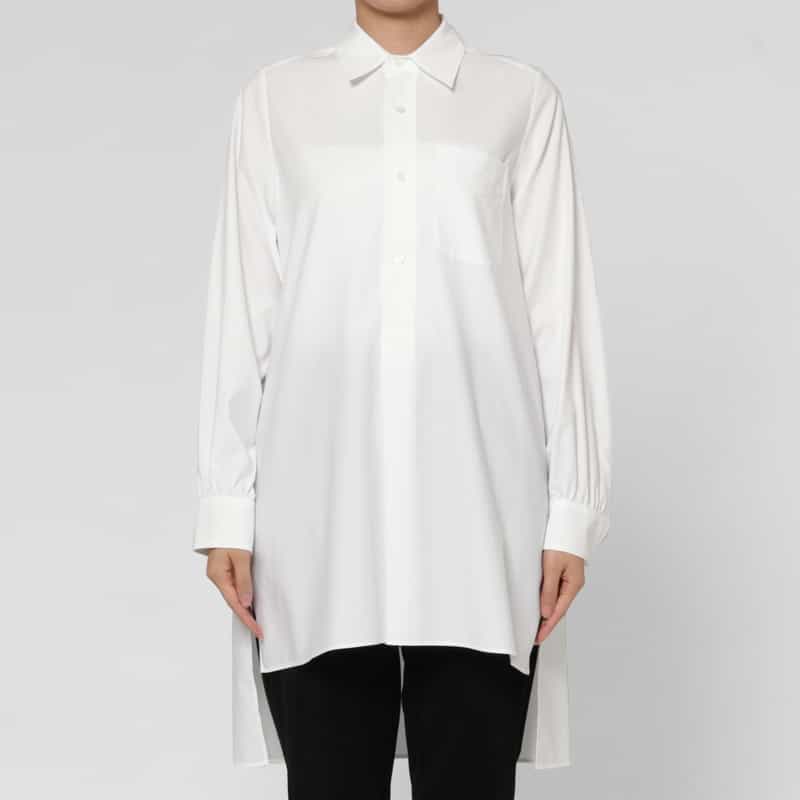 HYKE HYKE＜ハイク＞ コットン ロングシャツ WHITE
