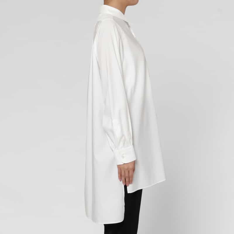 HYKE HYKE＜ハイク＞ コットン ロングシャツ WHITE
