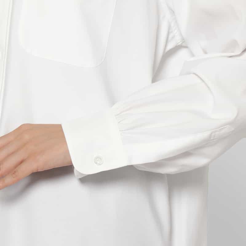HYKE HYKE＜ハイク＞ コットン ロングシャツ WHITE