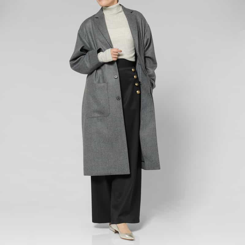 HYKE HYKE ＜ハイク＞ ウールショップコート GRAY