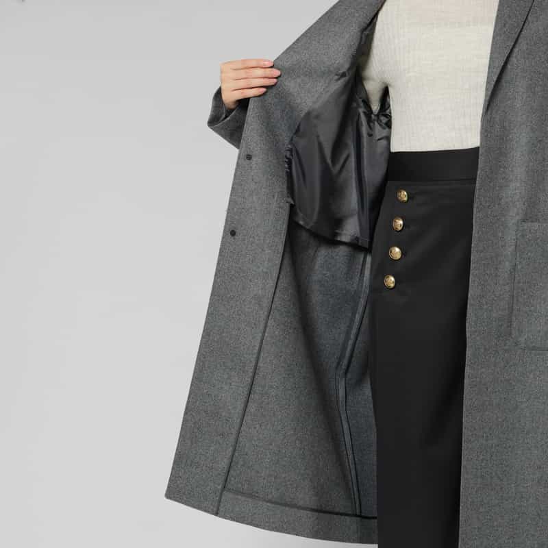 HYKE HYKE ＜ハイク＞ ウールショップコート GRAY