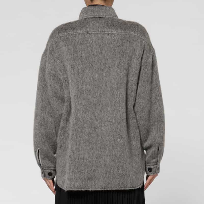 HYKE HYKE ＜ハイク＞ シャギー素材シャツジャケット GRAY