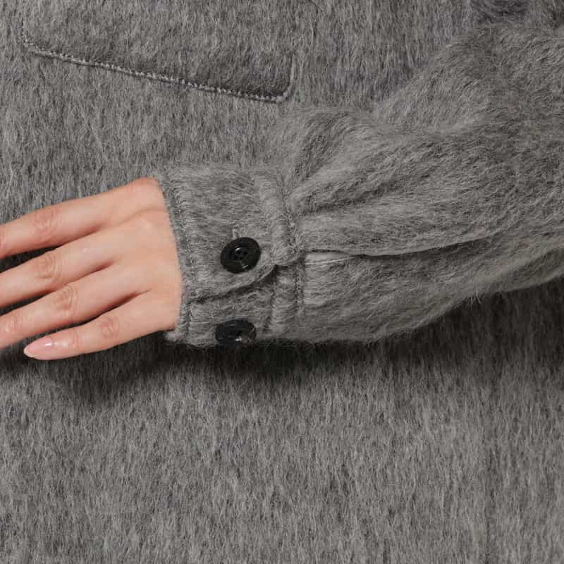HYKE HYKE ＜ハイク＞ シャギー素材シャツジャケット GRAY