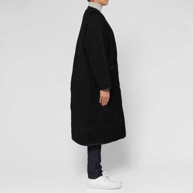 HYKE HYKE ＜ハイク＞ フリースキルト ライナーコート BLACK