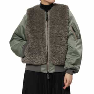 HYKE＜ハイク＞ 異素材コンビネーションMA-1ジャケット