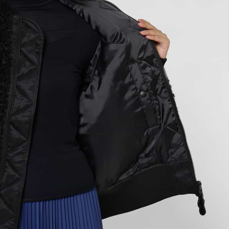 HYKE HYKE＜ハイク＞ 異素材コンビネーションMA-1ジャケット BLACK