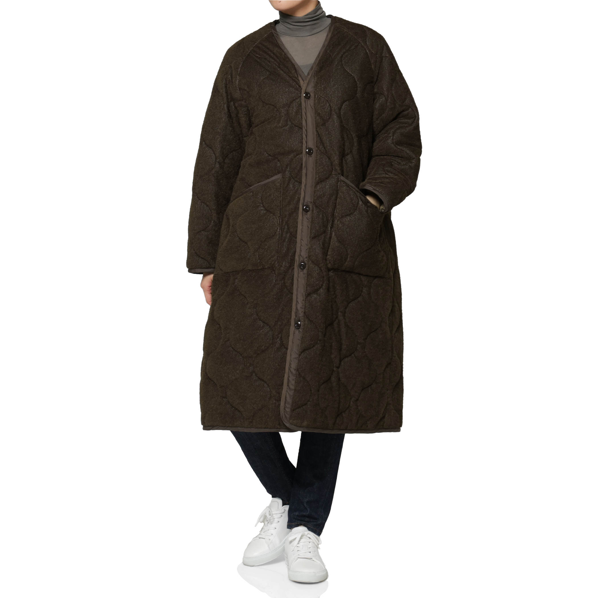 HYKE＜ハイク＞ バーニーズ　ニューヨーク限定フリースキルト ライナーコート