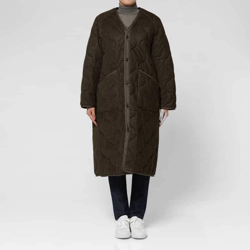 HYKE HYKE＜ハイク＞ バーニーズ　ニューヨーク限定フリースキルト ライナーコート BROWN