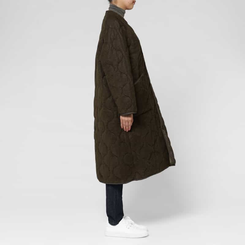HYKE HYKE＜ハイク＞ バーニーズ　ニューヨーク限定フリースキルト ライナーコート BROWN